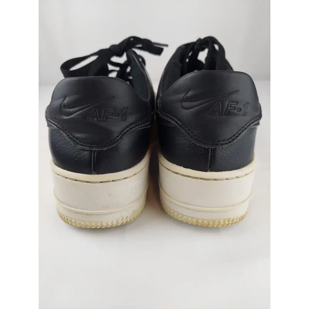 NIKE Air Force 1 Sage Women's Platform Sneakers AR5339-002 Black Leather 8.5